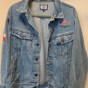 VINTAGE Indy Car Racing jean jacket • LEE • SIZE L